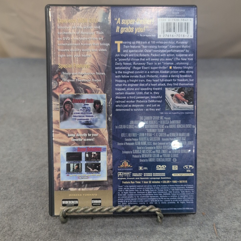Runaway Train DVD 1985 Jon Voight Eric Roberts MGM Action Thriller Widescreen - Picture 2 of 2